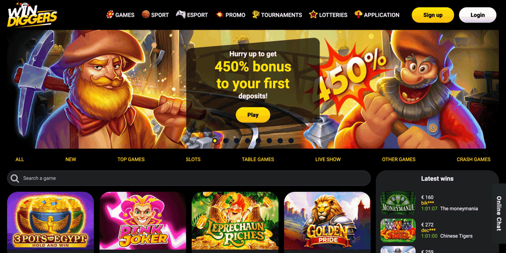 Win Diggers casino site
